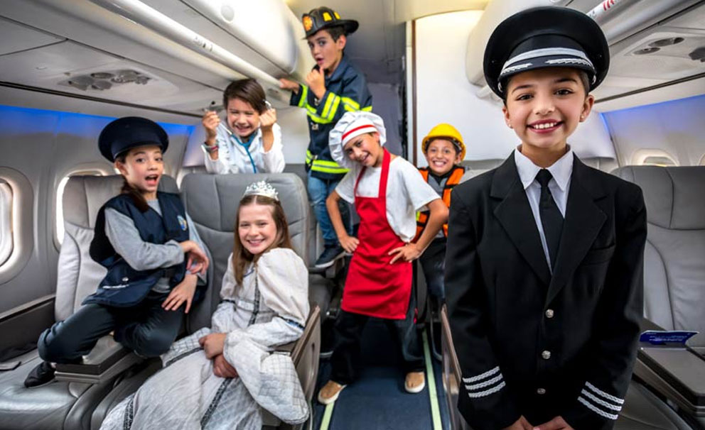 Kids dressed as different emergency services professionals