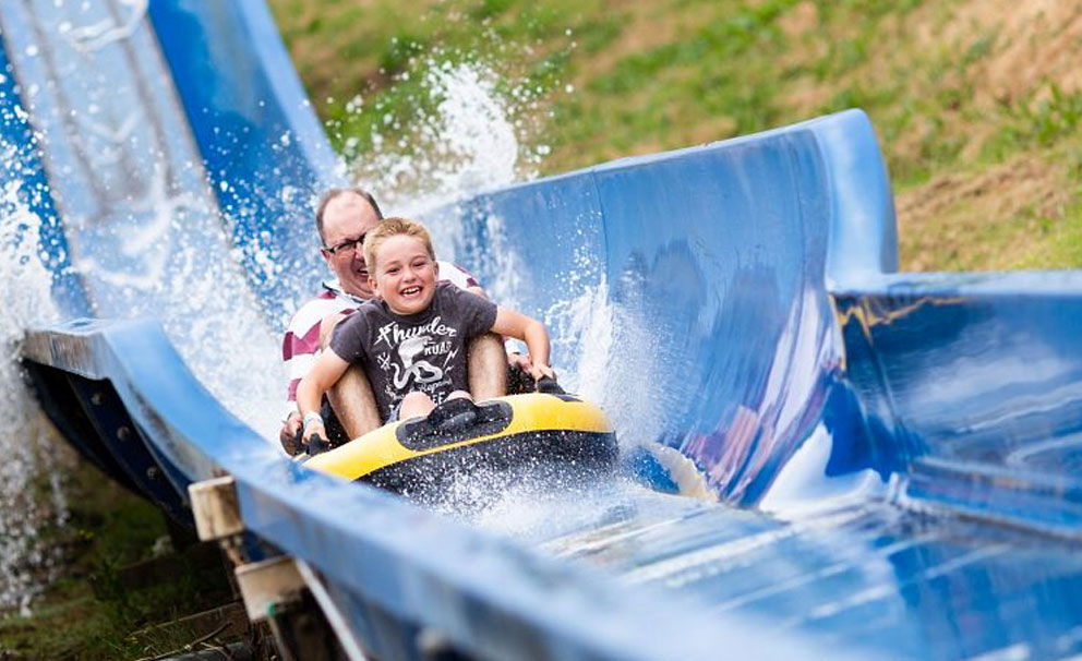 father and son log flume camel creek